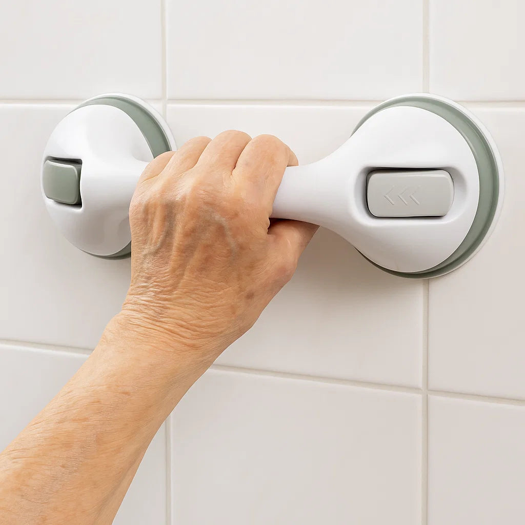 Grab Handles for the Elderly | Suction Grab Bar for Bathroom & Shower | Toilet Aids for Seniors | No-Drilling Safety Rail