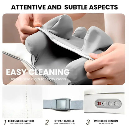 Neck, Back & Shoulder Massager with Heat | Cordless & Rechargeable Deep Kneading | Hands-Free Design