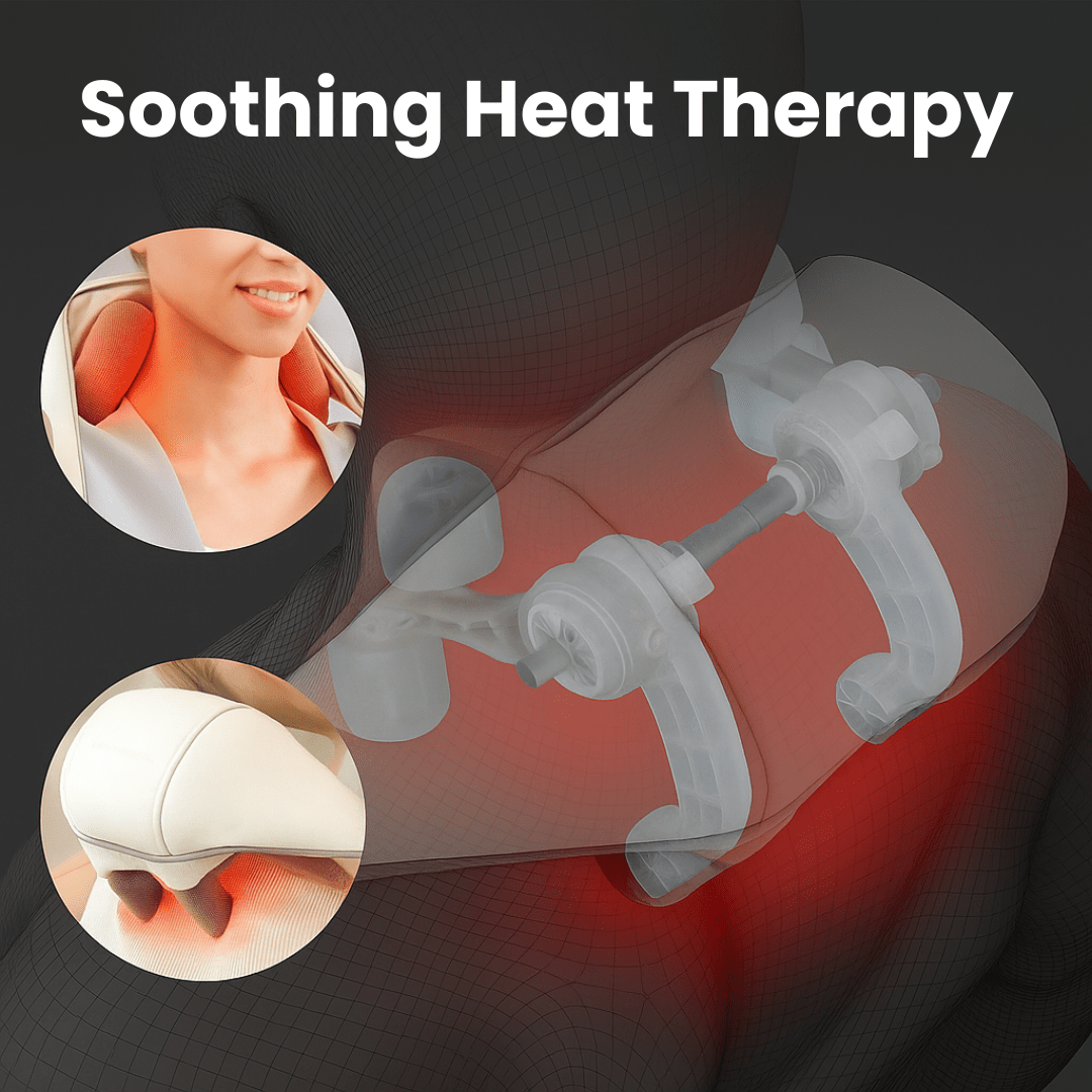 Neck, Back & Shoulder Massager with Heat | Cordless & Rechargeable Deep Kneading | Hands-Free Design