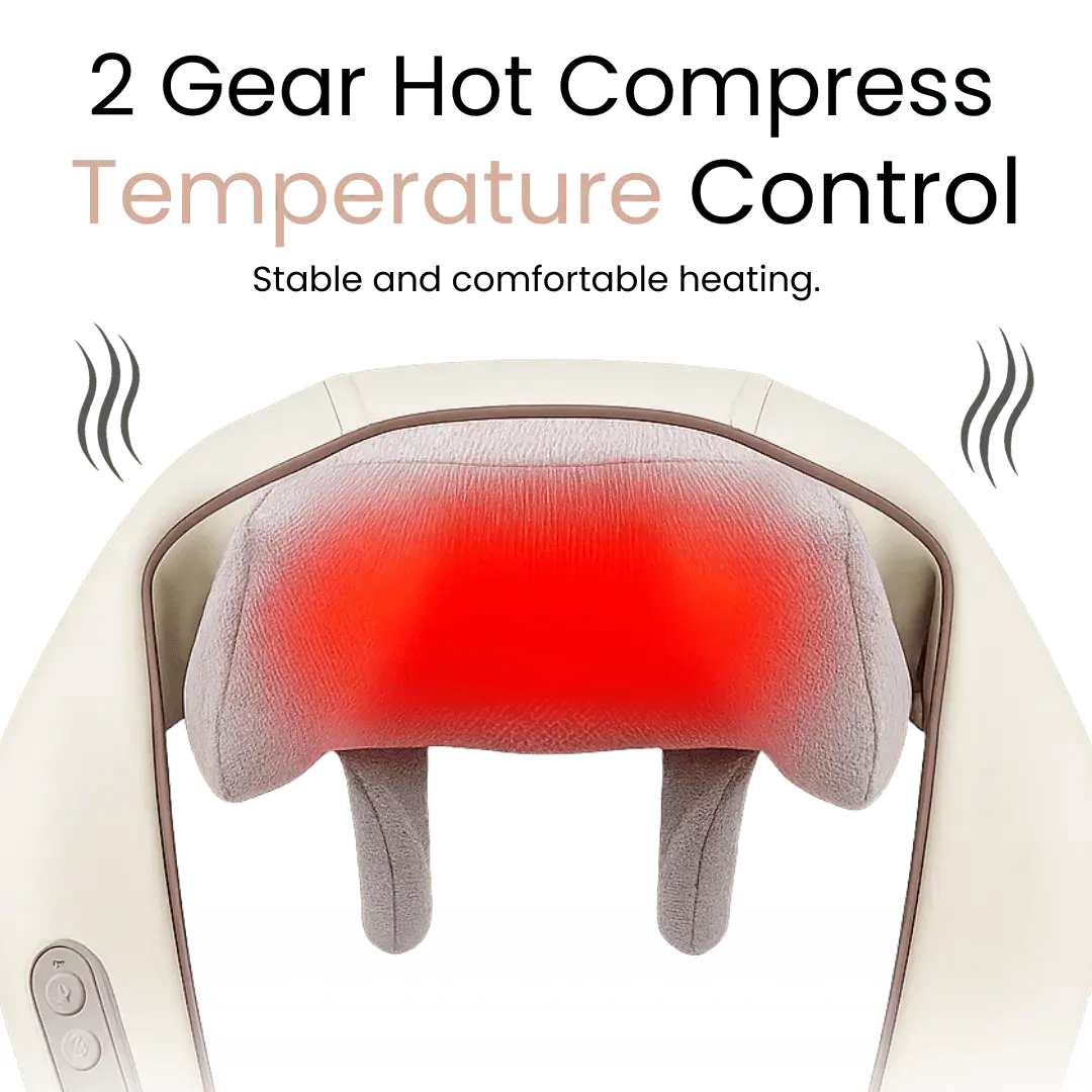Neck, Back & Shoulder Massager with Heat | Cordless & Rechargeable Deep Kneading | Hands-Free Design