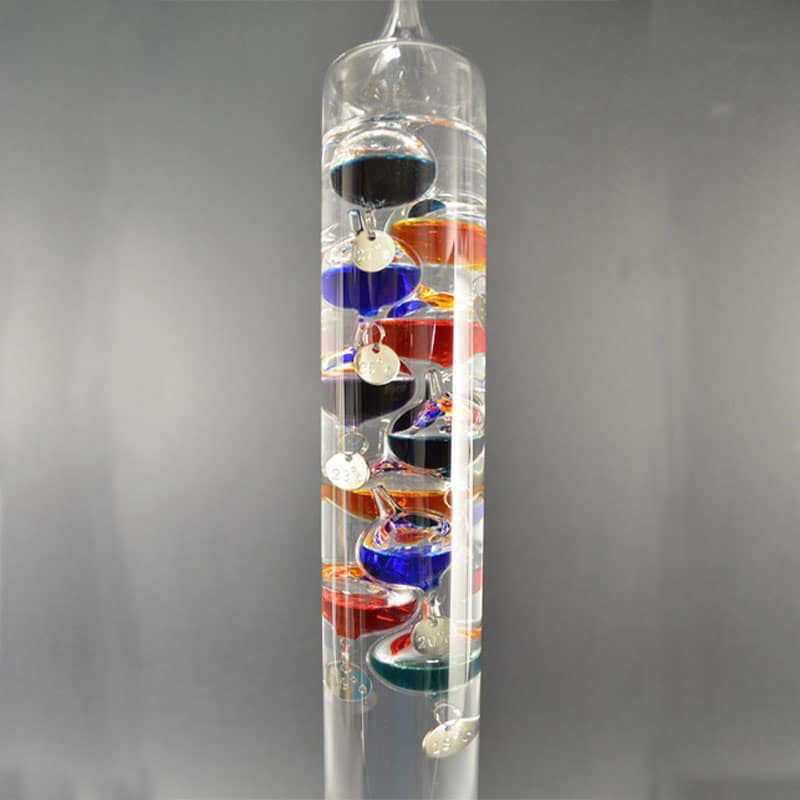 Galileo Thermometer with Floating Glass Bulbs - Decorative Temperature Measurement for Home & Office Decor