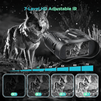 Ultra HD Night Binoculars | 8X Zoom, 7-Level Infrared & 4K Video Recording for Wildlife Observation and Nighttime Adventures