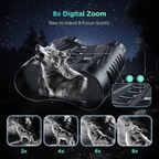 Ultra HD Night Binoculars | 8X Zoom, 7-Level Infrared & 4K Recording for Wildlife Observation and Nighttime Adventures