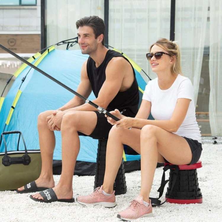 UltraCompact Foldable Stool | Lightweight, Adjustable Height & Portable for Camping, Fishing, Travel & Home Use