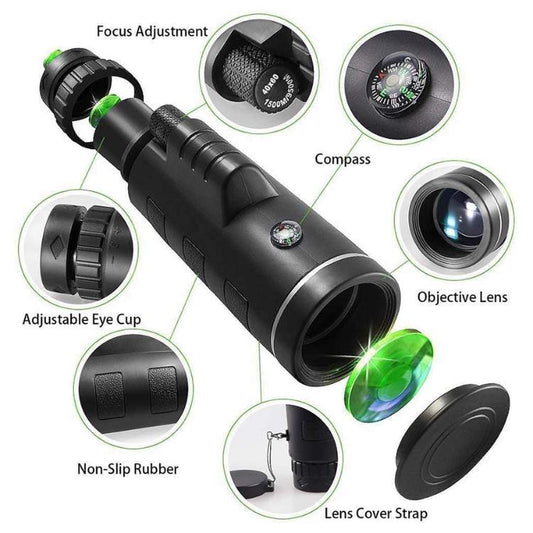 UltraZoom Pro HD Monocular | Waterproof, BAK-4 Prism & Ideal for Stargazing and Wildlife Observation