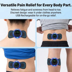 Natural Pain Relief Device - Portable TENS & EMS Pain Reliefer for Back, Neck & Legs - 100% Drug-Free Pain Relief Solution - 19 Intensity Levels