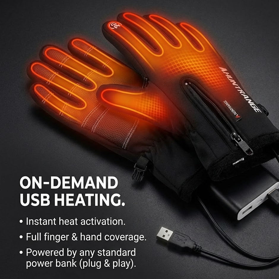 Heated Gloves for Men UK – Thermal Waterproof Winter Gloves with Heating & Touchscreen Grip