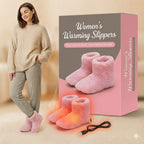 Women's Warming Slippers - Electric Ladies Heated Slippers Soft Coral Fleece & Washable | USB Powered Winter Foot Warmer Boots