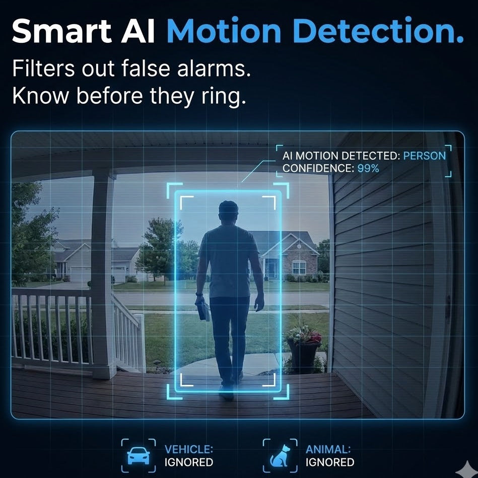 Smart Home Video Doorbell - No Subscription, Battery Operated & Wireless