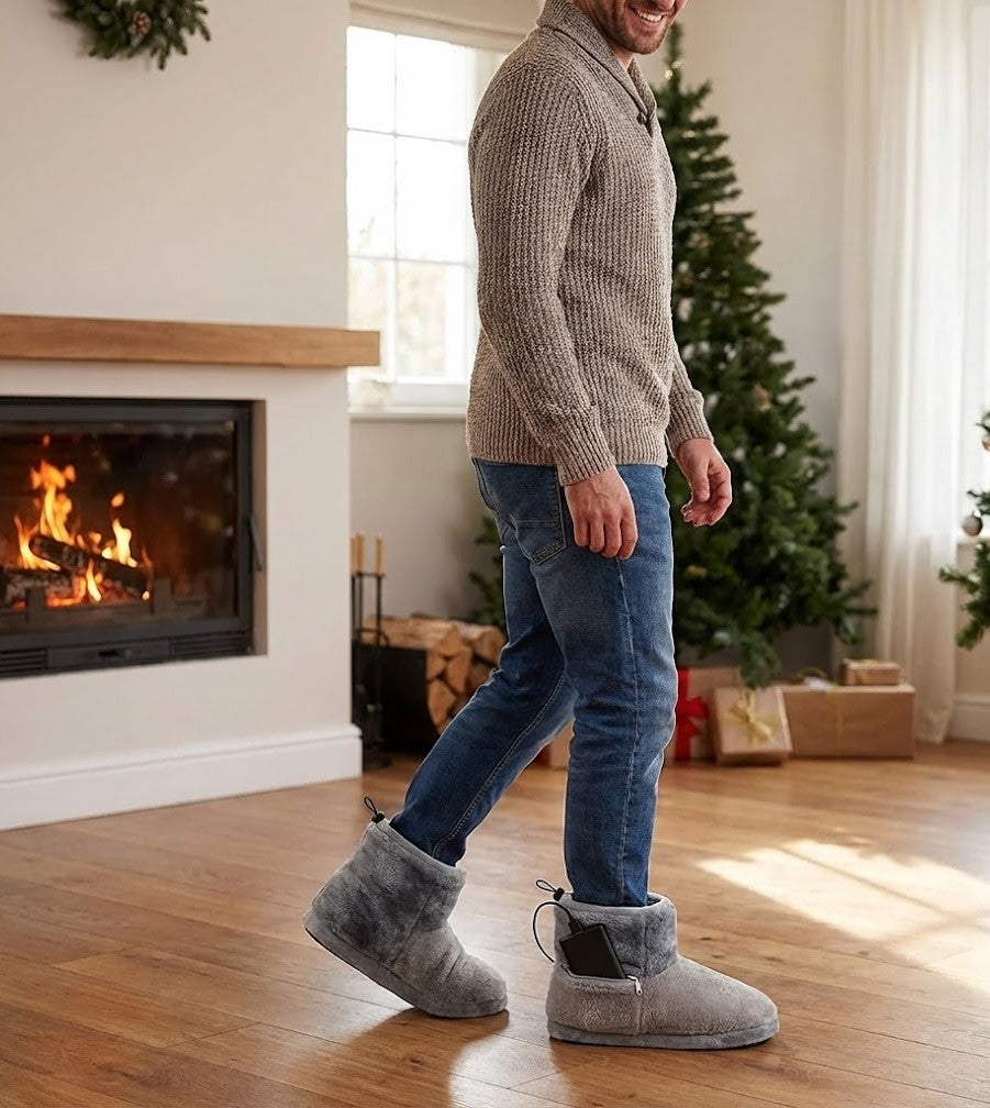 Rechargeable USB Heated Slippers UK - Electric Warming Slipper Boots for Men & Women