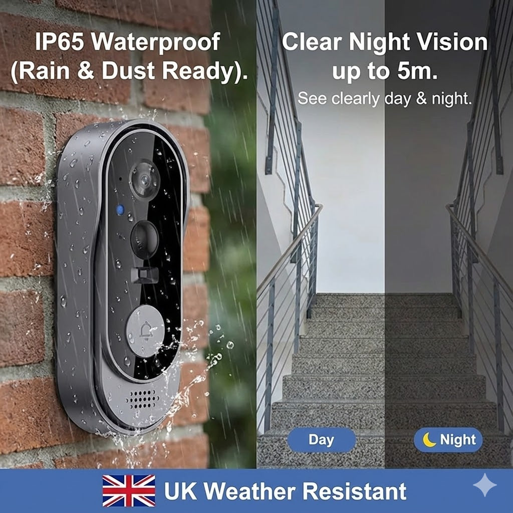 Wireless Ring Doorbell - Easy installation - No Subscription needed