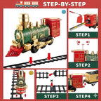 Train Around Christmas Tree - Indoor Decoration - Christmas Toy with Lights and Sounds - Holiday Train Around Christmas Tree with Large Tracks