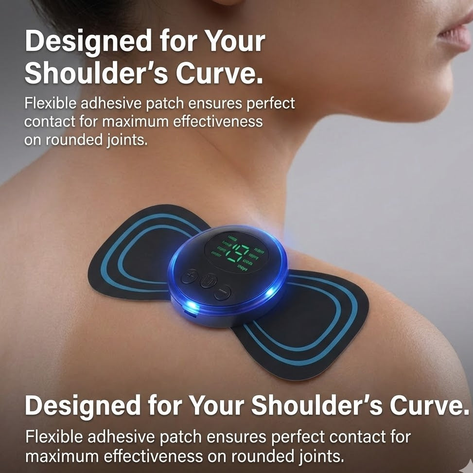 Shoulder Pain Relief Device - Wireless TENS & EMS Massager for Chronic Neck & Shoulder Tension - Targeted Deep Tissue Therapy - 19 Intensity Levels