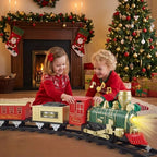 Train Around Christmas Tree - Indoor Decoration - Christmas Toy with Lights and Sounds - Holiday Train Around Christmas Tree with Large Tracks
