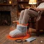 USB Heated House Shoes – Warm House Slippers for Cold Feet | Soft Plush, Washable Heat Up Heatable Slippers for Indoor, Home Office & Sofa