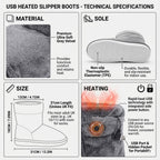 Rechargeable USB Heated Slippers UK - Electric Warming Slipper Boots for Men & Women