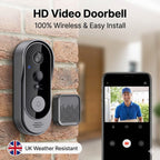 Wireless Video Doorbell - HD Camera & No Subscription Fees