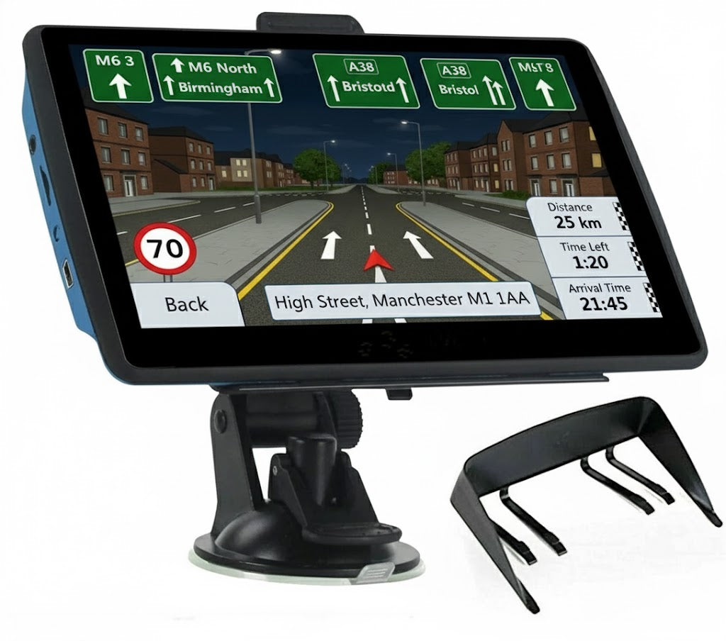 7" GPS Navigation System - Best Sat nav for Older Drivers UK | Real-Time Traffic Updates, Pre-Loaded UK & EU Maps for Cars & Trucks