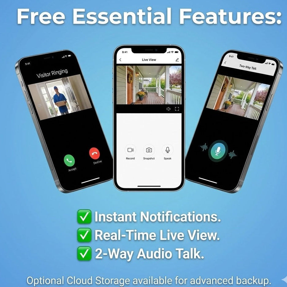 Gear Tech | No Subscription Wireless Smart Ring Video Doorbell