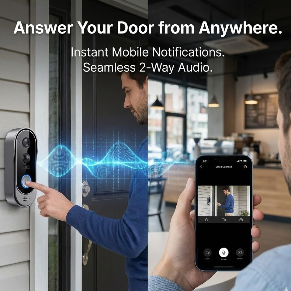 Smart Home Video Doorbell - No Subscription, Battery Operated & Wireless