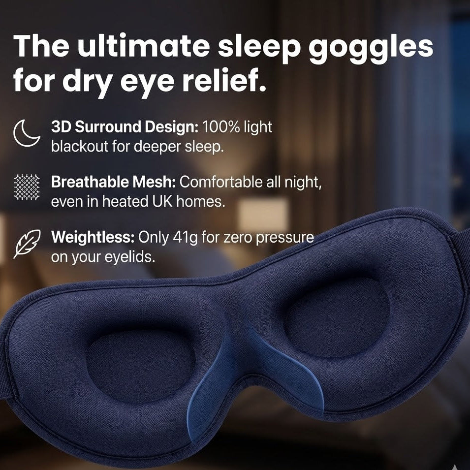 Heated Eye Mask for Dry Eyes: Top Rated Self-Heating Night Mask & Sleep Goggles. Hydrating Mask with Vibration for Soothing Dry Eye Relief.