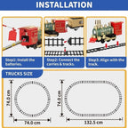 Train Around Christmas Tree - Indoor Decoration - Christmas Toy with Lights and Sounds - Holiday Train Around Christmas Tree with Large Tracks