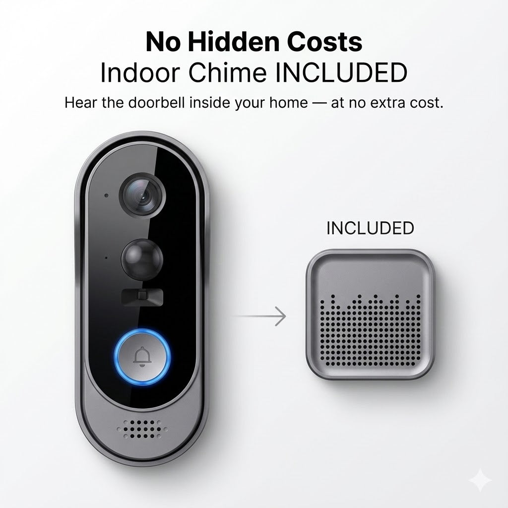 Gear Tech | No Subscription Wireless Smart Ring Video Doorbell