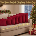 Christmas Pillow Covers - Christmas Throw Pillows - Indoor Xmas Decoration 18x18 Pack x2