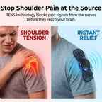 Shoulder Pain Relief Device - Wireless TENS & EMS Massager for Chronic Neck & Shoulder Tension - Targeted Deep Tissue Therapy - 19 Intensity Levels