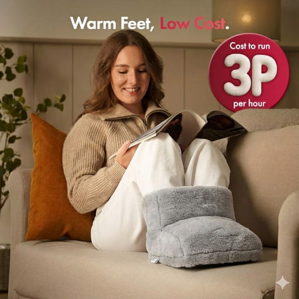 USB Heated House Shoes – Warm House Slippers for Cold Feet | Soft Plush, Washable Heat Up Heatable Slippers for Indoor, Home Office & Sofa