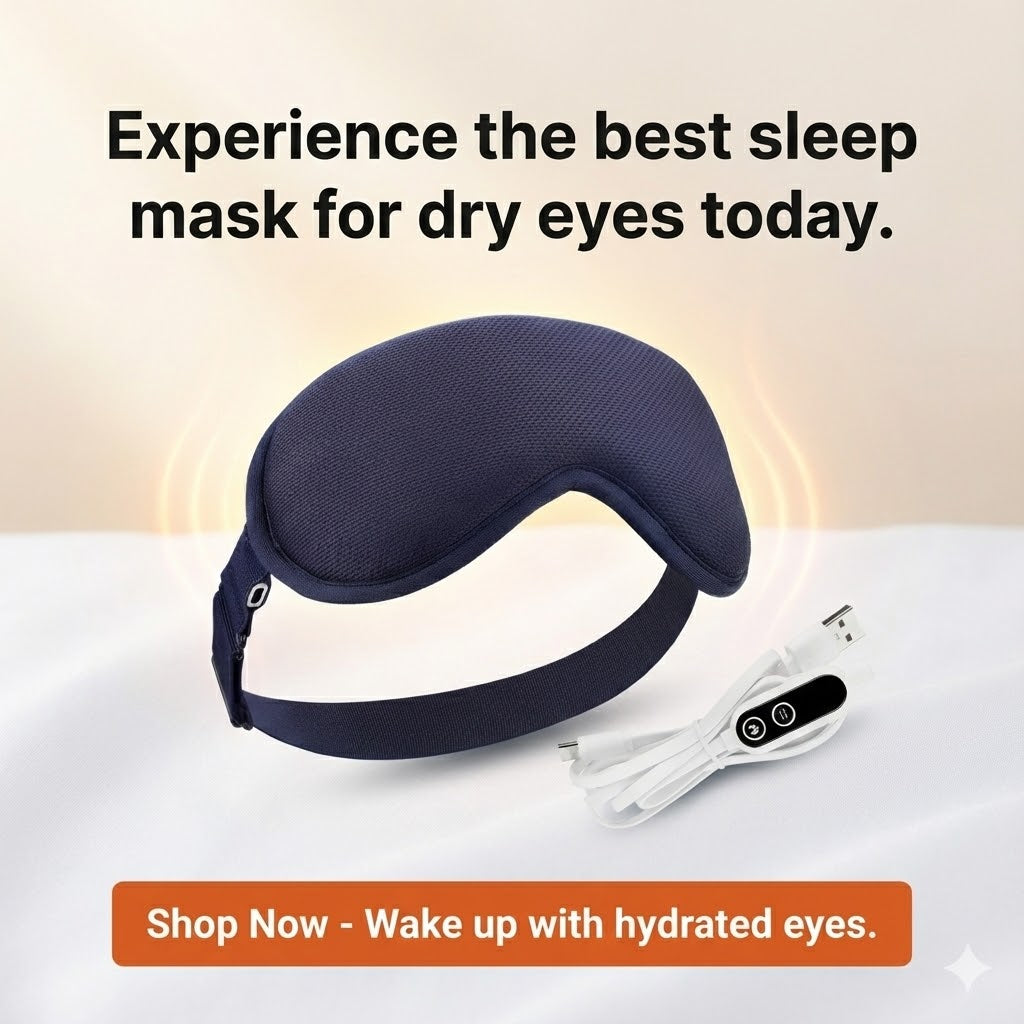 Heated Eye Mask for Dry Eyes: Top Rated Self-Heating Night Mask & Sleep Goggles. Hydrating Mask with Vibration for Soothing Dry Eye Relief.