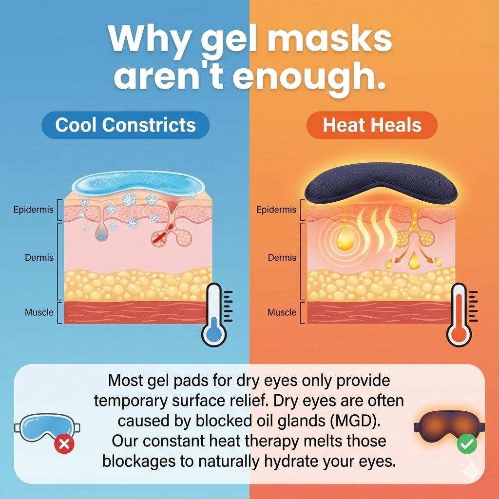 Heated Eye Mask for Dry Eyes: Top Rated Self-Heating Night Mask & Sleep Goggles. Hydrating Mask with Vibration for Soothing Dry Eye Relief.