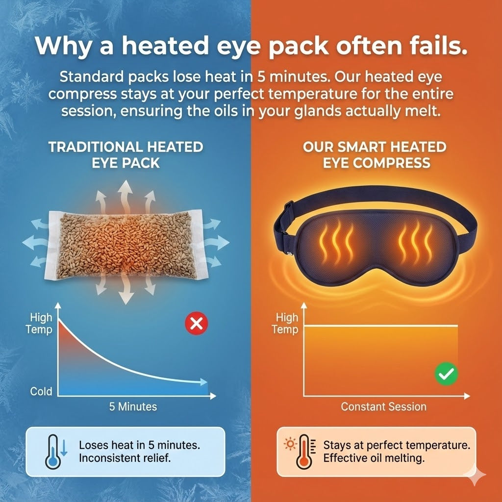 Heated Eye Mask for Sleep: Electric Eye Compress for Dry Eyes & Relief. Top Rated Heated Sleep Eye Mask with USB Constant Heat & Vibration.