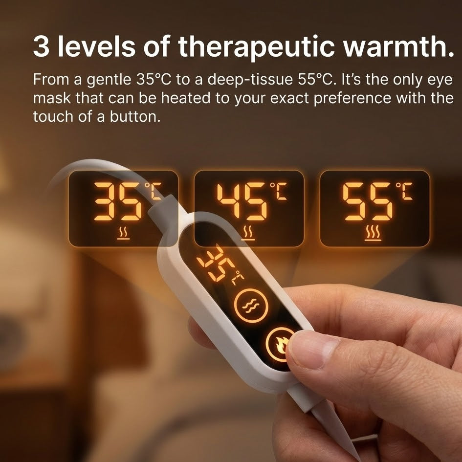 Heated Eye Mask for Sleep: Electric Eye Compress for Dry Eyes & Relief. Top Rated Heated Sleep Eye Mask with USB Constant Heat & Vibration.