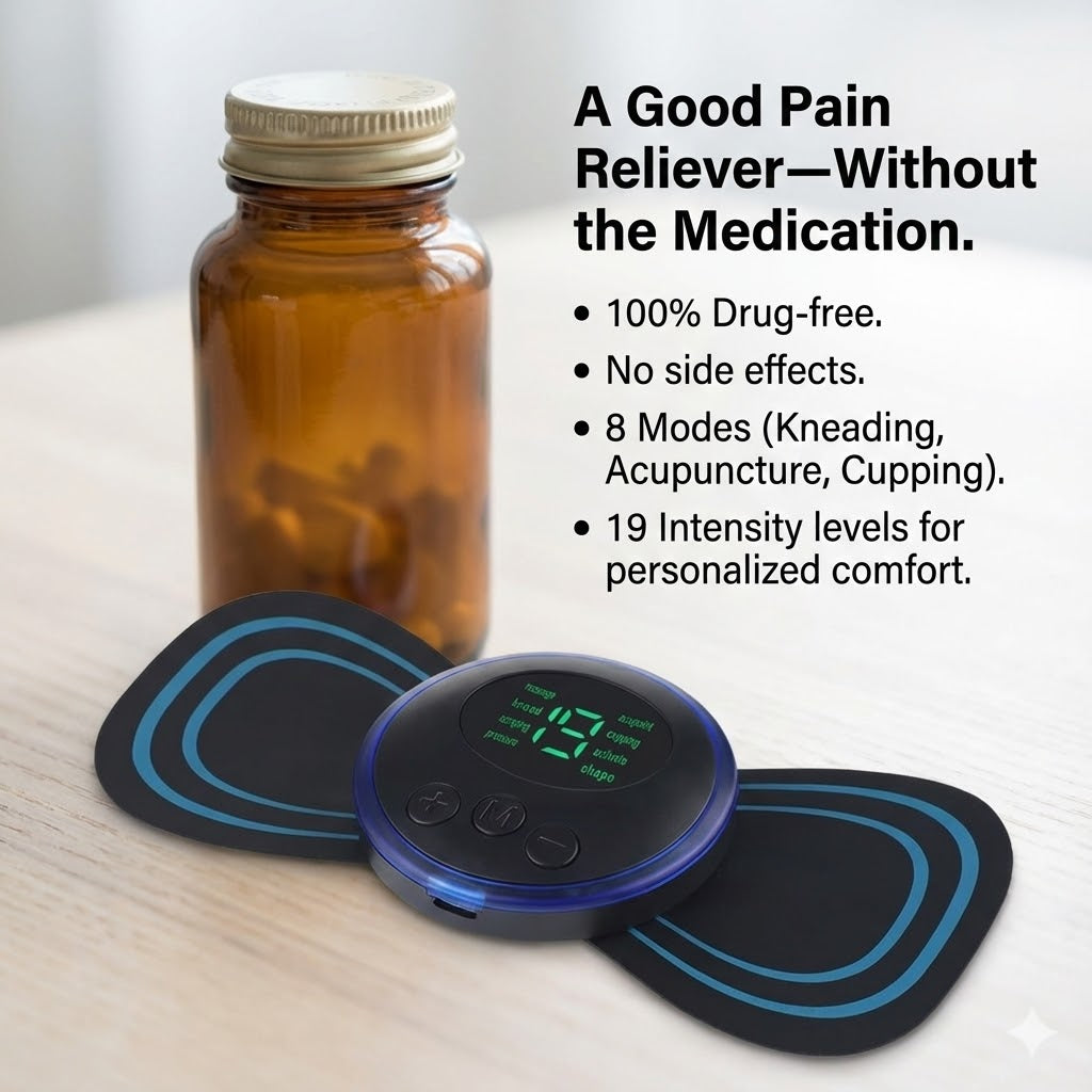 Lower Back TENS Machine & EMS Back Pain Remedy - Portable Pain Reliever for Back Spasm, Strain & Sprain - Active Support Belt Alternative - 19 Levels