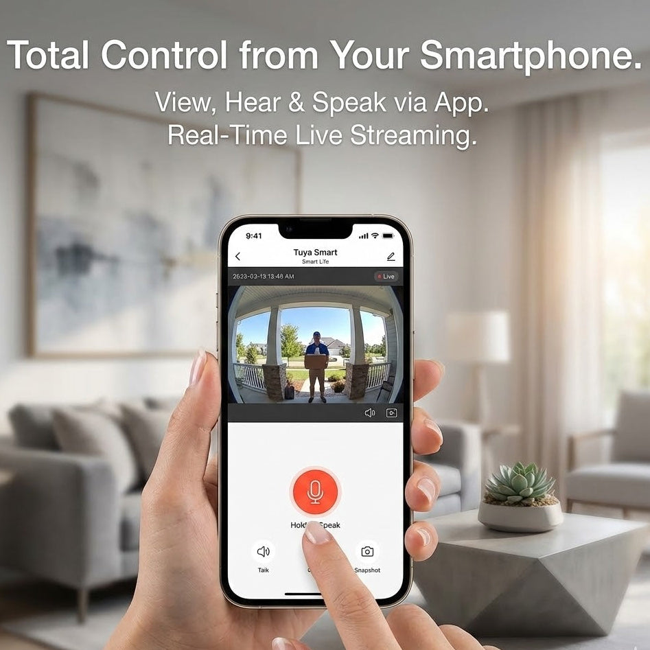 Smart Home Video Doorbell - No Subscription, Battery Operated & Wireless