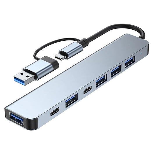 USB-C Hub 7-in-1 Multiport Adapter – High-Speed USB Splitter for Mac, PC, Tablet & More Devices