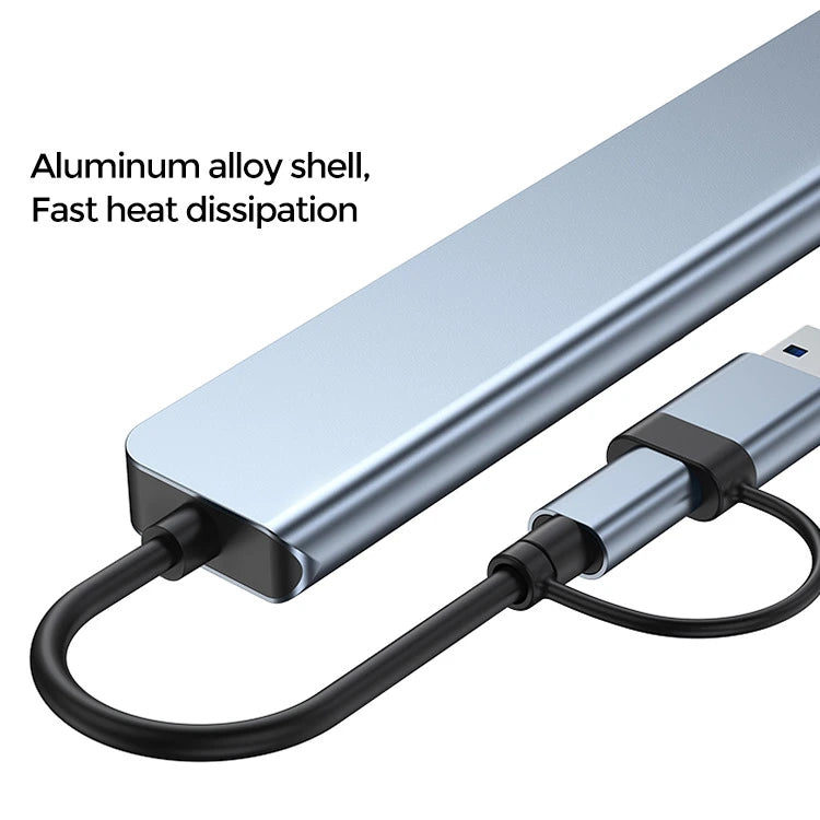 USB-C Hub 7-in-1 Multiport Adapter – High-Speed USB Splitter for Mac, PC, Tablet & More Devices