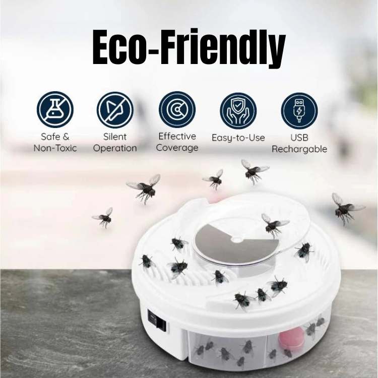 USB-Powered Silent Fly Trap | Chemical-Free, Eco-Friendly & Ideal for Indoor and Outdoor Use