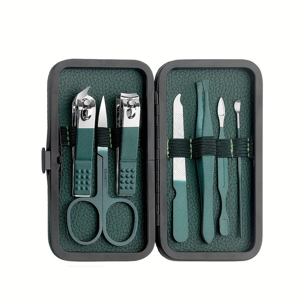 Stainless Steel Grooming Set | 7, 13, or 24-Piece Kits for Manicures & Pedicures at Home or Travel
