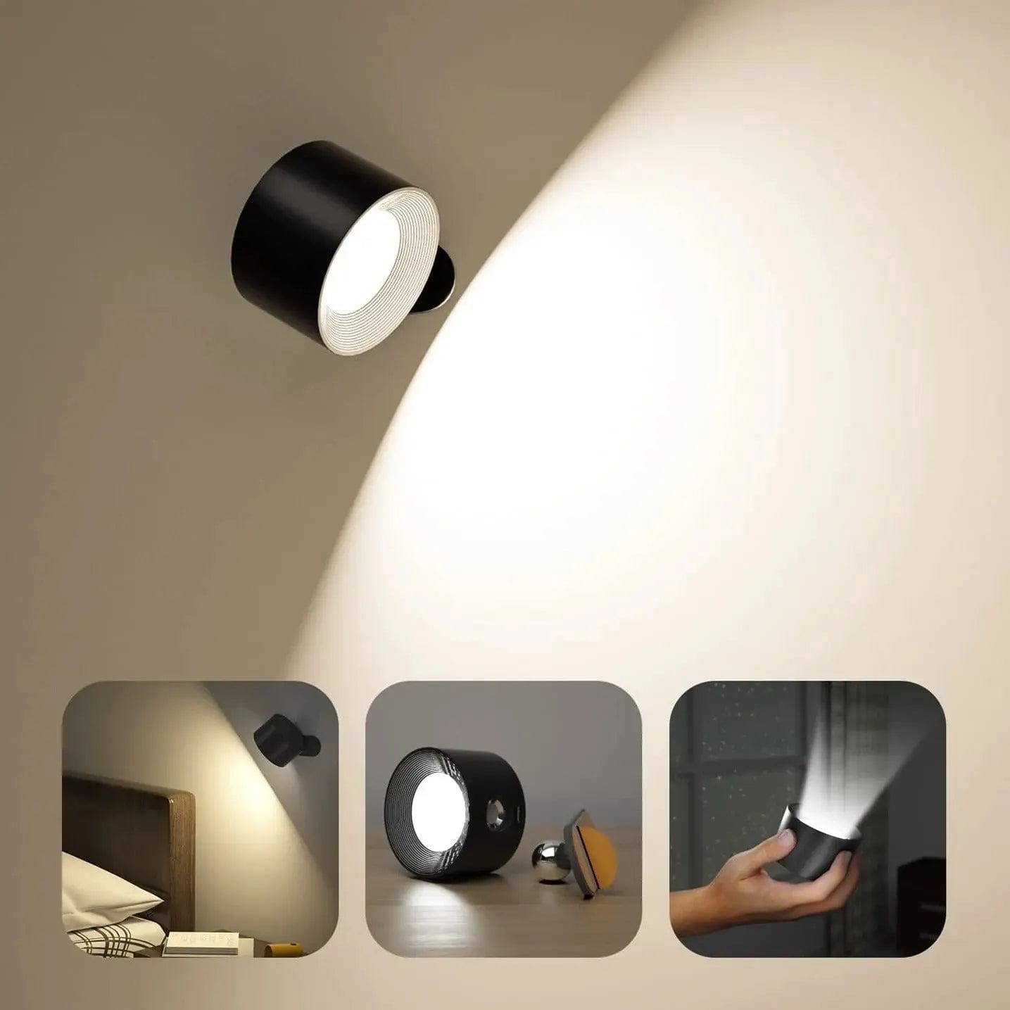 Battery Operated Wall Light | Rechargeable, 360° Adjustable & Wireless for Modern Interiors