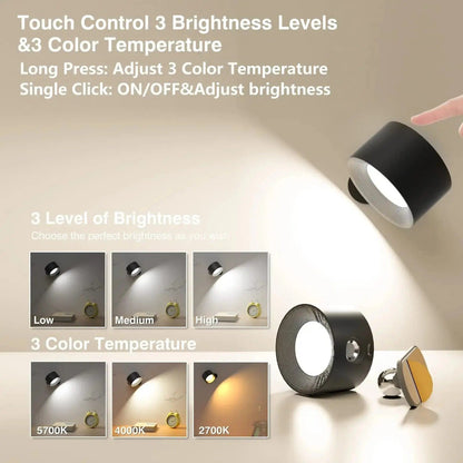 Battery Operated Wall Light | Rechargeable, 360° Adjustable & Wireless for Modern Interiors