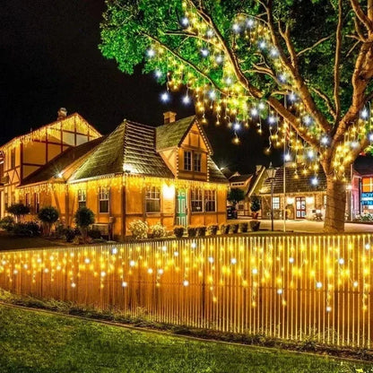Twinkling Icicle String LED Lights | Warm White & Cool White, Extendable for Indoor & Outdoor Holiday Decor