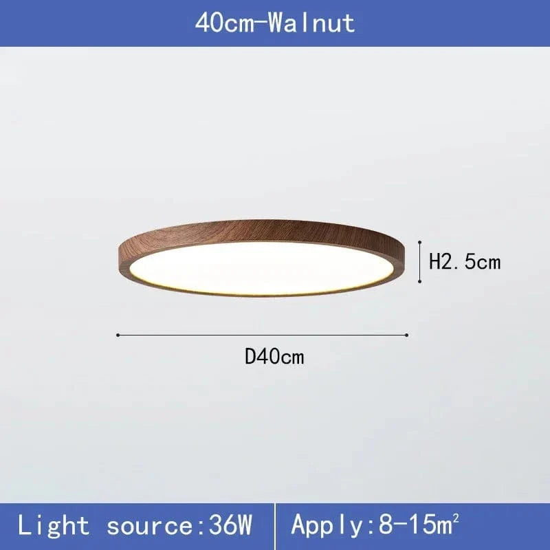 LED Ceiling Light | Ultrathin Wood Grain Design, Dustproof & Dimmable for Modern Interiors