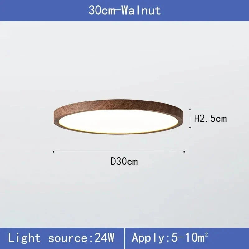 LED Ceiling Light | Ultrathin Wood Grain Design, Dustproof & Dimmable for Modern Interiors
