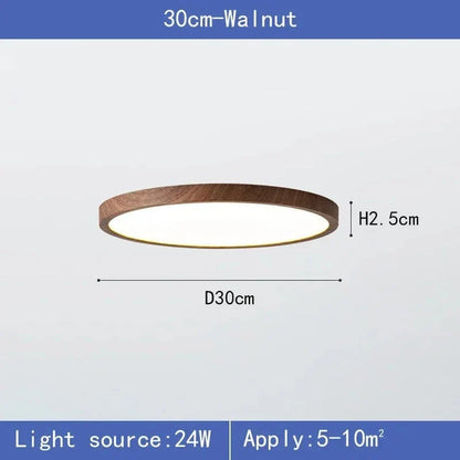 LED Ceiling Light | Ultrathin Wood Grain Design, Dustproof & Dimmable for Modern Interiors