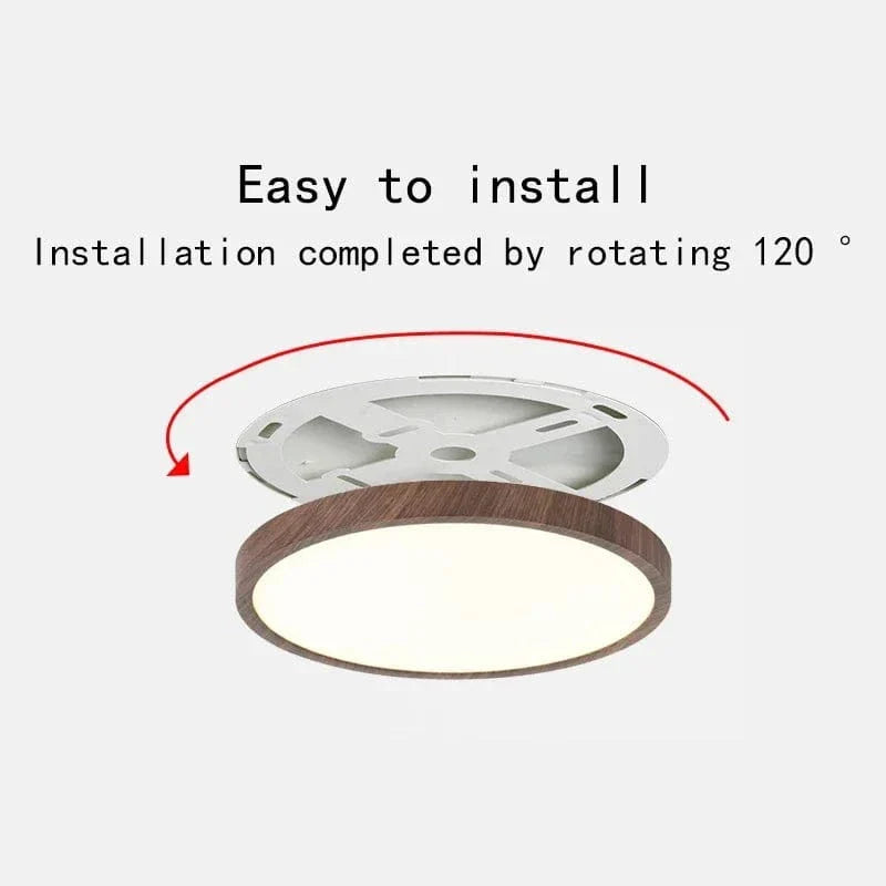 LED Ceiling Light | Ultrathin Wood Grain Design, Dustproof & Dimmable for Modern Interiors