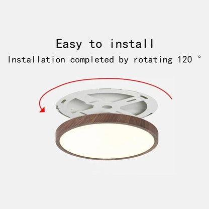LED Ceiling Light | Ultrathin Wood Grain Design, Dustproof & Dimmable for Modern Interiors