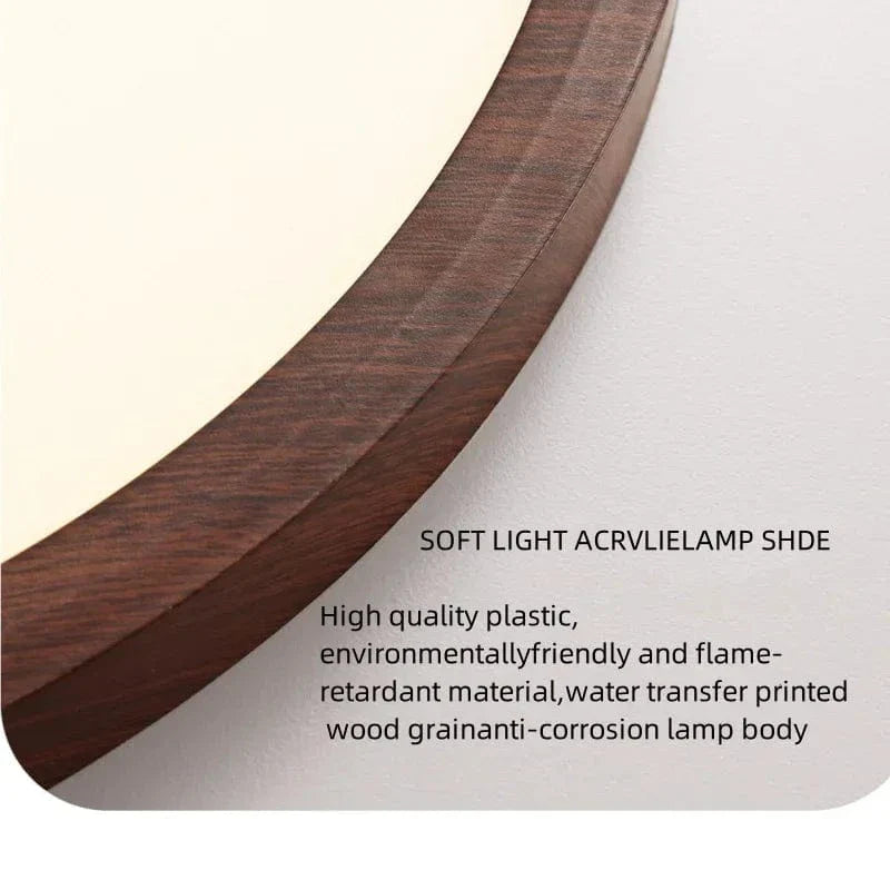 LED Ceiling Light | Ultrathin Wood Grain Design, Dustproof & Dimmable for Modern Interiors