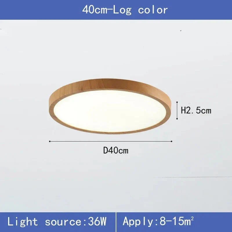 LED Ceiling Light | Ultrathin Wood Grain Design, Dustproof & Dimmable for Modern Interiors